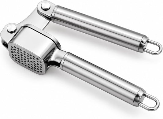 Stainless Steel Garlic Press, Heavy Duty Garlic Crusher Mincer, Easy Squeeze Ergonomic Handle, Kitchen Tool for Garlic Ginger