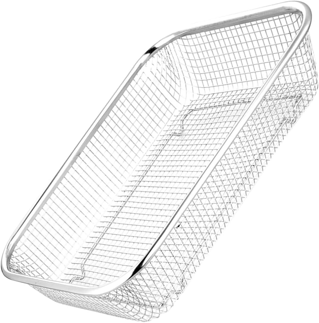 Stainless Steel Drain Basket Large Rectangular Colander 12.99X9.44X2.75In Multi-Purpose Kitchen Strainer for Fruits Vegetables Washing and Storage