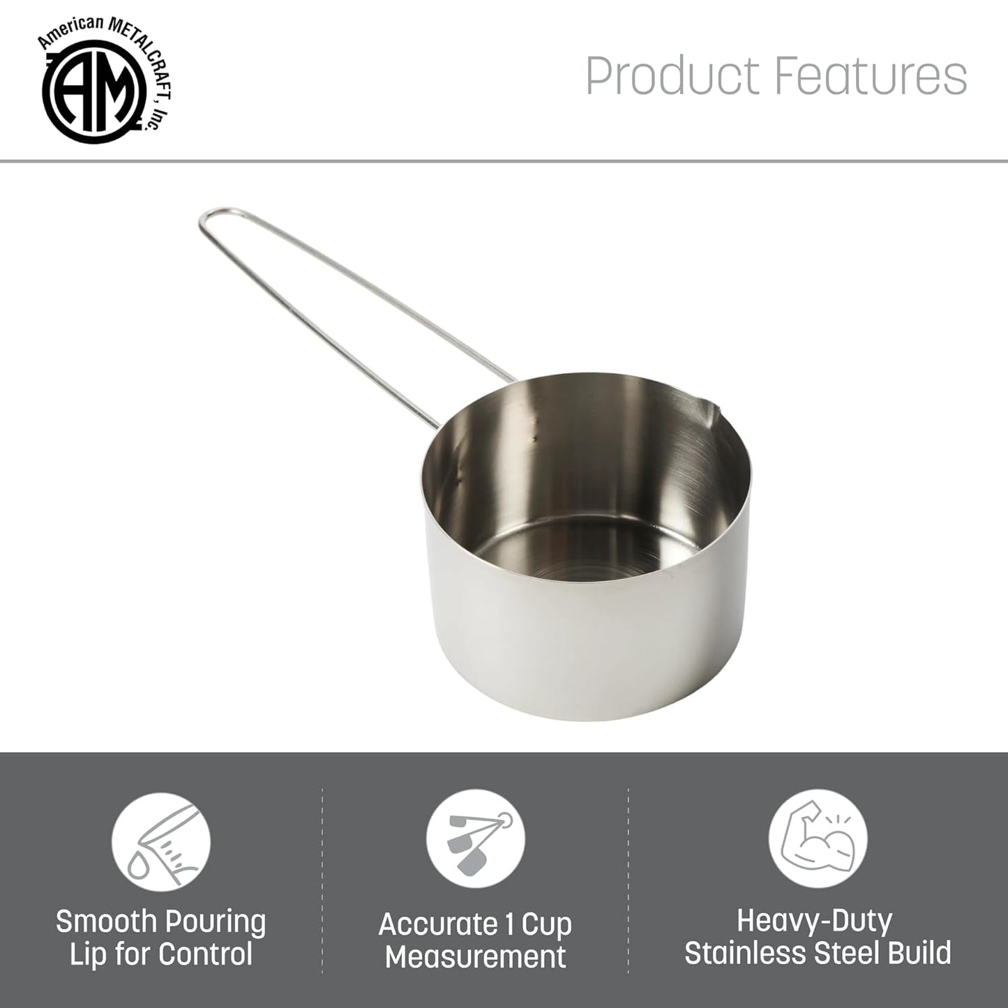 American METALCRAFT, Inc. American Metalcraft MCL125 Stainless Steel Measuring Cup, 1 1/4-Cup