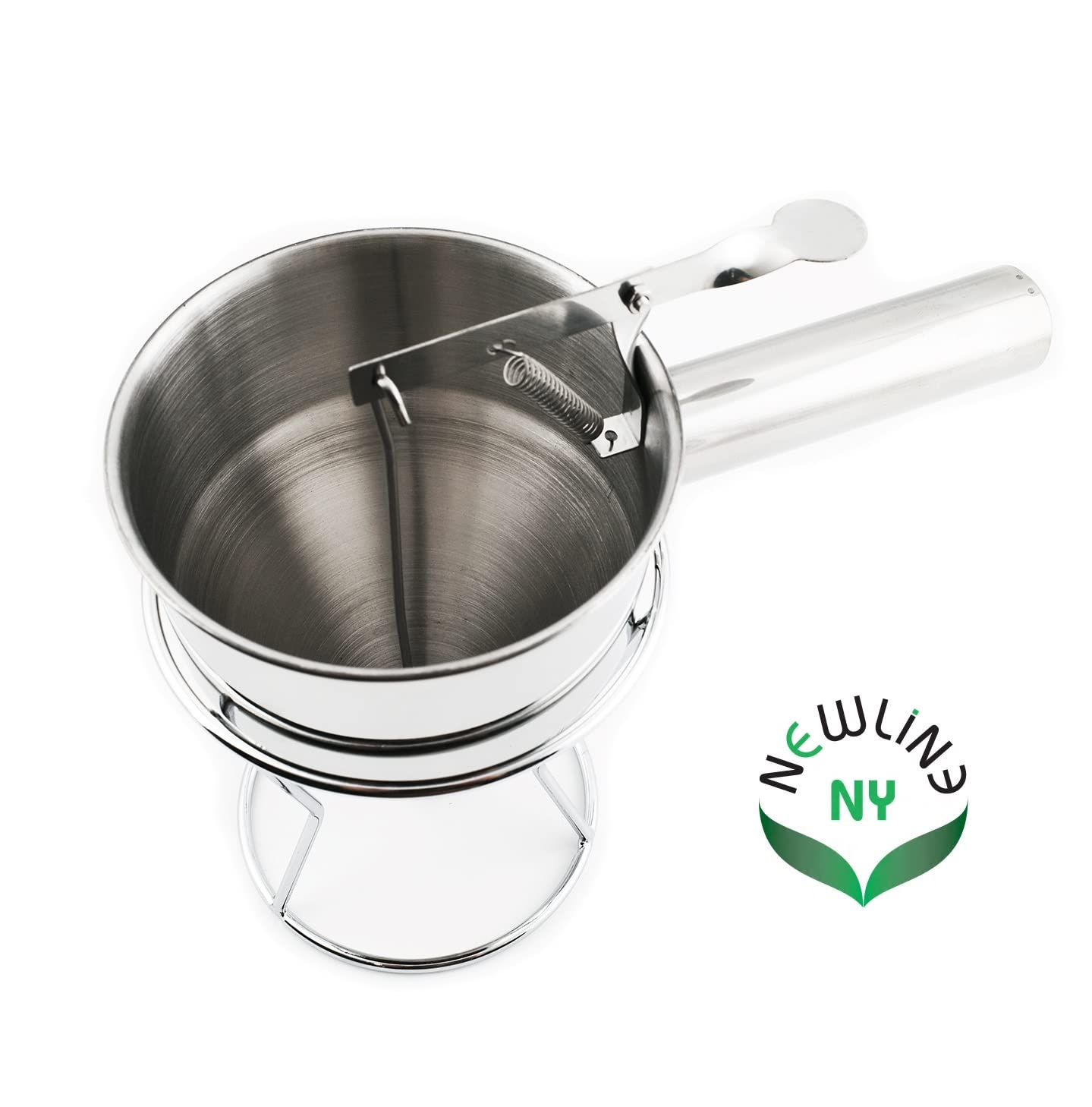 Stainless Steel Baking Funnel Dispenser with Stand for Takoyaki Pancake Batter Cupcake Pastries Desserts