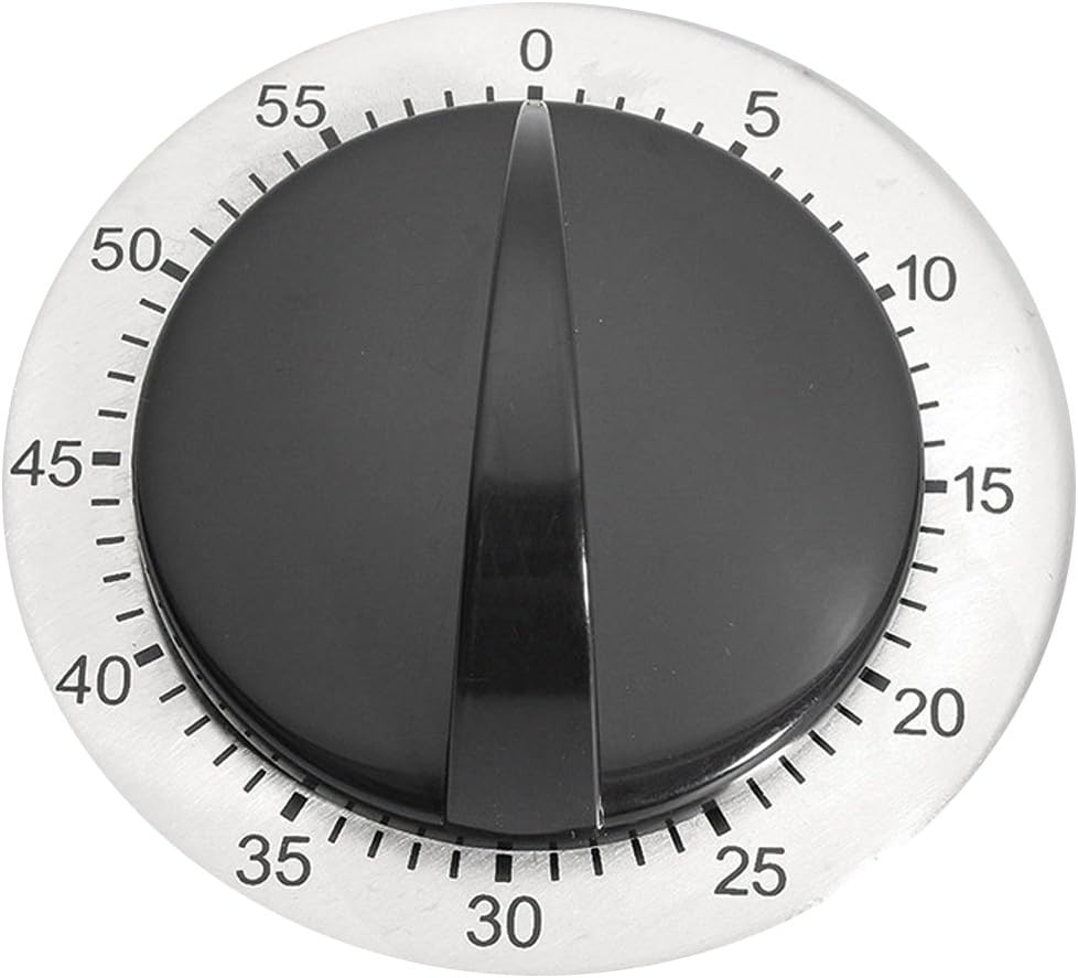 Kitchen Timer for Cooking, Mechanical Stainless Steel Chef Cooking Timer, Easy-to-Read 2.5” Dial, Loud Alarm Countdown Reminder for Cooking or Baking, No Batteries Required