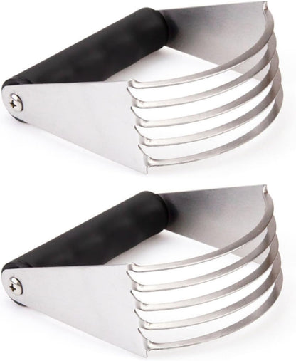 Stainless Steel Pastry Blender & Cutter Set – Dough Blender with Ergonomic Handle, Multi Use Kitchen Baking Tool for Nuts Pie Crust Pastry Dough, 4.61 x 3.94 x 1.77 Inches (1)