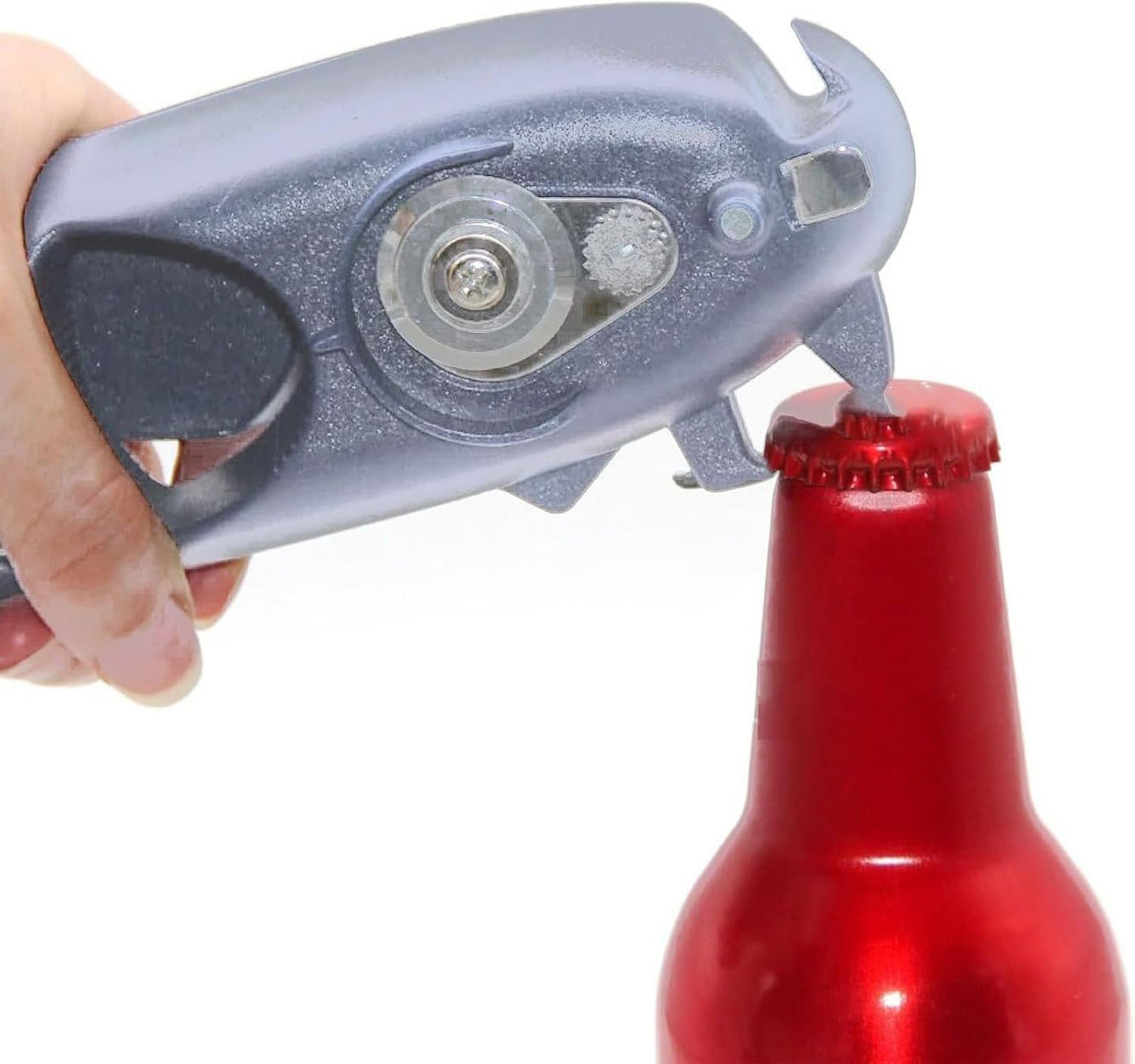 Can Opener 8-in-1 .Multi-functional manual Bottle Opener; hand-cranked Can Opener.Heavy Duty Can Opener Good Grips Anti-slip Hand Grip Stainless Steel and Easy to Use(Blue）