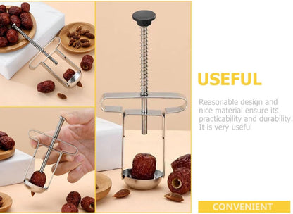 UKCOCO Manual Stainless Steel Cherry Pitter and Fruit Core Remover Tool, Small Multi-function Red Date and Core Removing Gadget for Kitchen Use