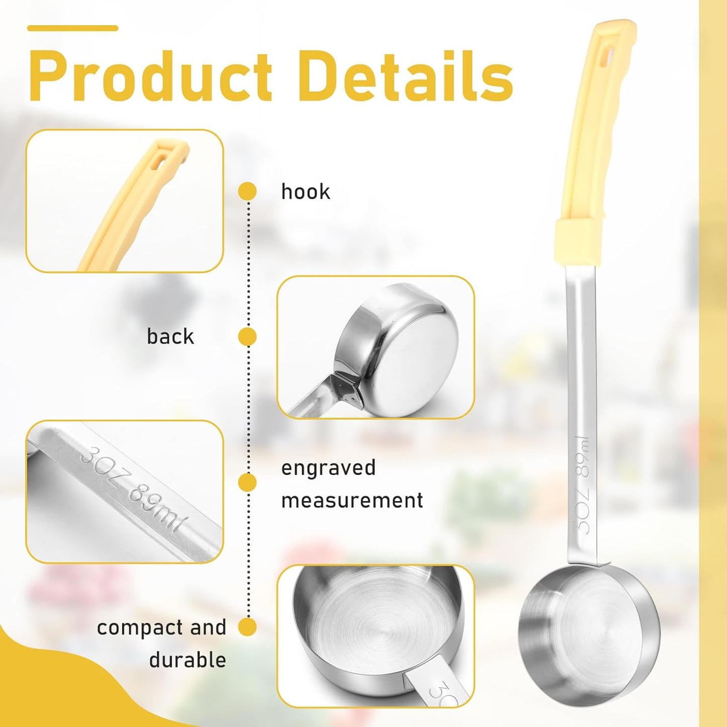 Teenyyou 4 Pcs Portion Control Serving Spoons Portion Control Spoons Ladle Scoops Food Measuring Utensils Proportion Manage Slotted and Unslotted Scoops for Weight Loss(Green,4oz)
