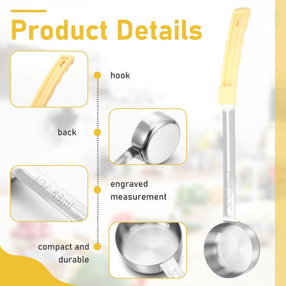 Teenyyou 4 Pcs Portion Control Serving Spoons Portion Control Spoons Ladle Scoops Food Measuring Utensils Proportion Manage Slotted and Unslotted Scoops for Weight Loss(Green,4oz)
