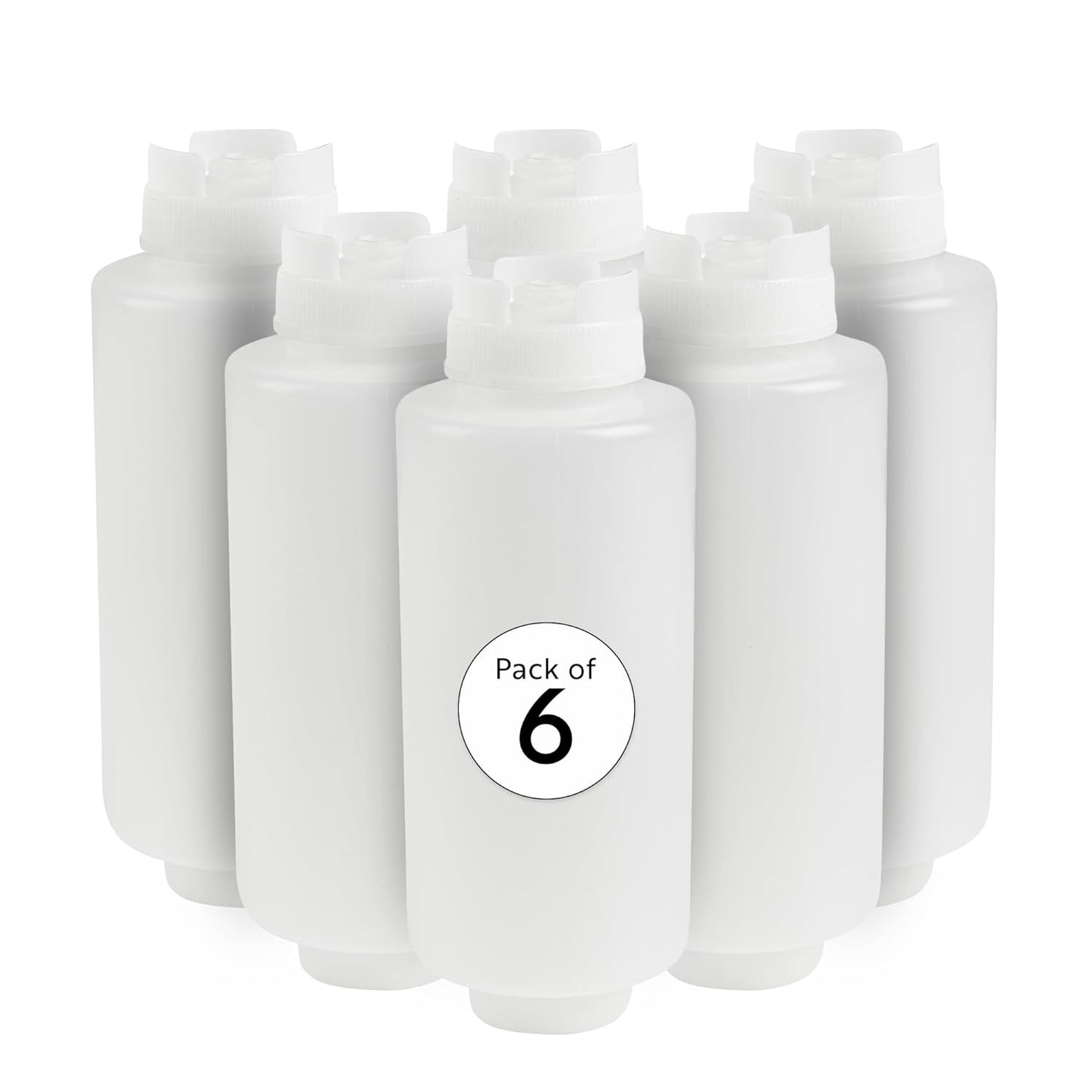 Restaurantware 32oz. FIFO Inverted Plastic Squeeze Bottle with Refill and Dispensing Lids - First In First Out - Perfect for Restaurants Catering and Food Trucks - 1ct box