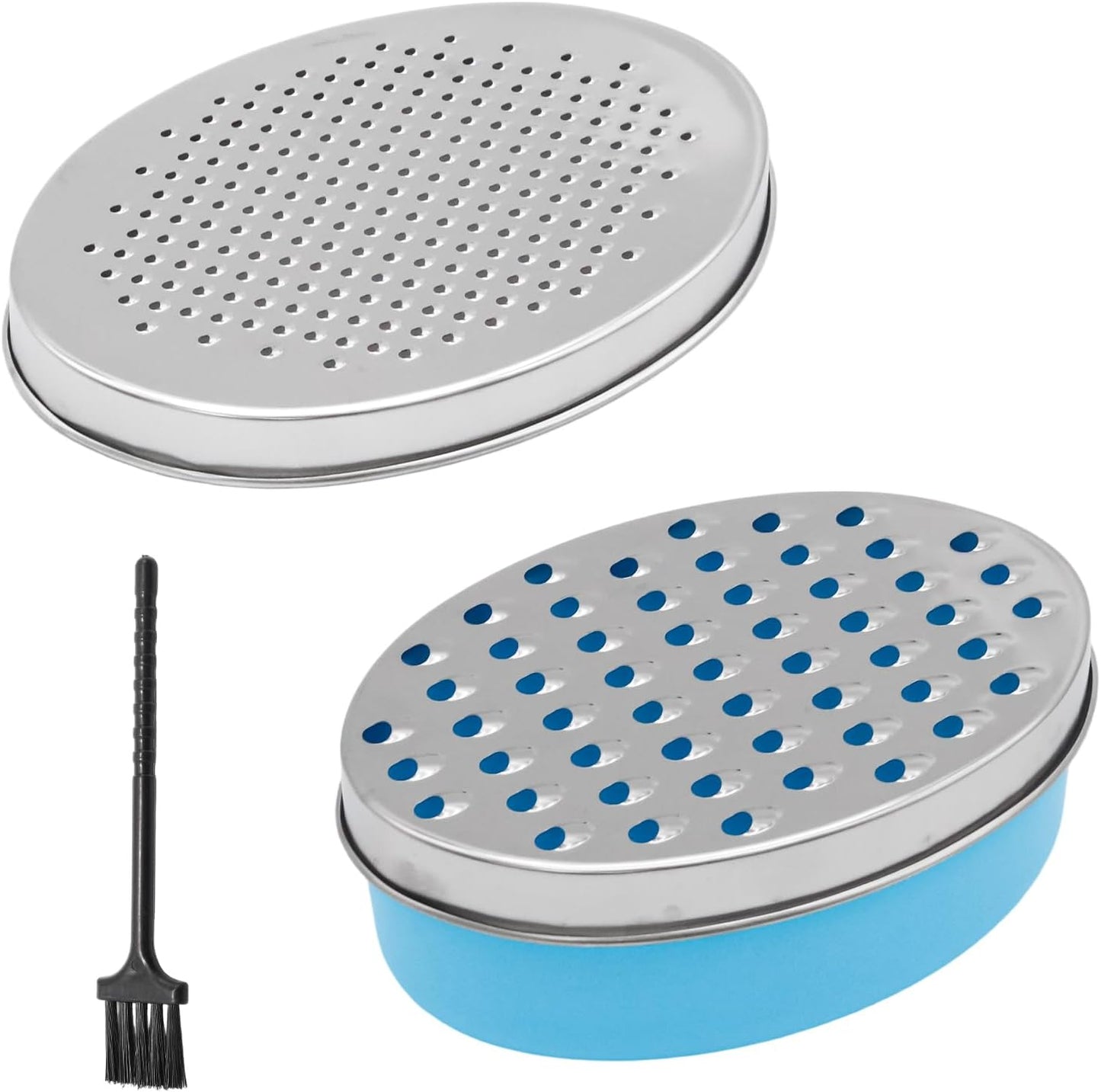 Stainless Steel Cheese Grater with Airtight Storage Container Vegetable Slicer Potato Shredder Box Grater for Kitchen Tool for Cheeses Carrots Ginger, with a Brush, Red