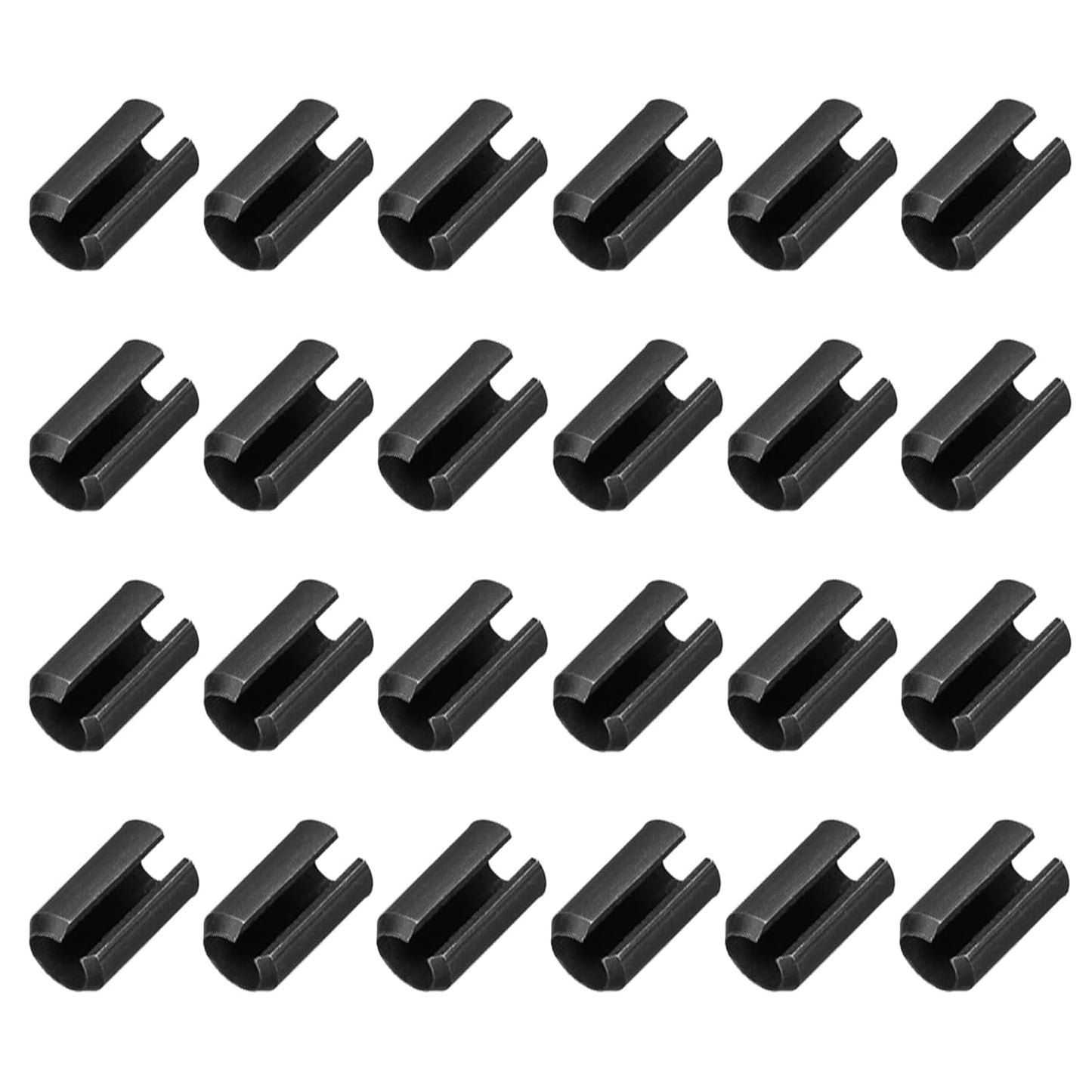 MECCANIXITY 25Pcs Slotted Split Roll Pins 1/2 Inch(12mm) Dia. 1-2/5 Inch(35mm) Length 65Mn Steel Spring Tension Expansion Dowels for Secure Fastening, Black - Colors B