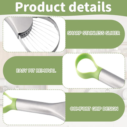 2-Piece Kitchen Gadget Set for Avocado Preparation, Avocado Slicer Tool, Avocado Cutter with Stainless Steel Blade, Ergonomic Handle Design for Easy Slicing and Pitting