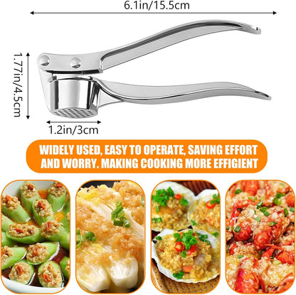 Garlic Press for Kitchen Heavy Duty Stainless Steel Press, Garlic Crusher for Easy and Efficient Presser Mincing