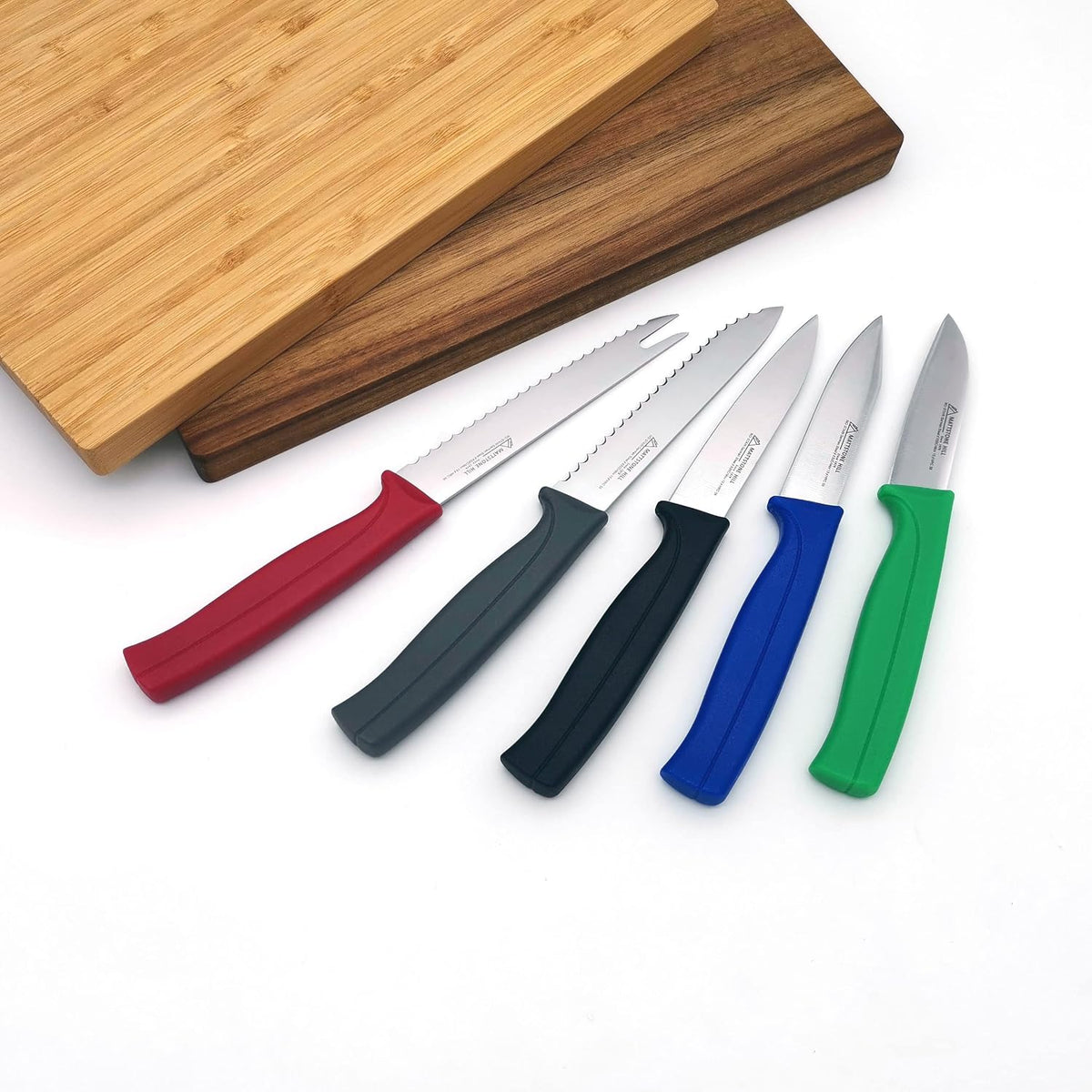 Tomato Knife, MATTSTONE HILL 5 Inch Serrated Kitchen Utility Knife, Red