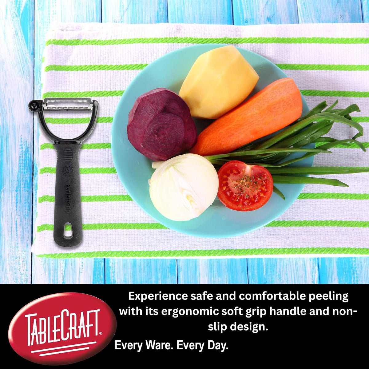 10987 Perfect Grip "Y" Peeler, 5-3/4" x 2-3/4" x 1", Serrated Edge, Stainless Steel (Replaces E5602-SE)