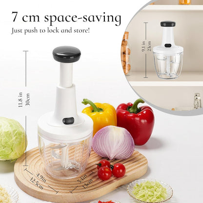Manual Hand‑Push Food Chopper, Vegetable Dicer Mincer for Onion Garlic