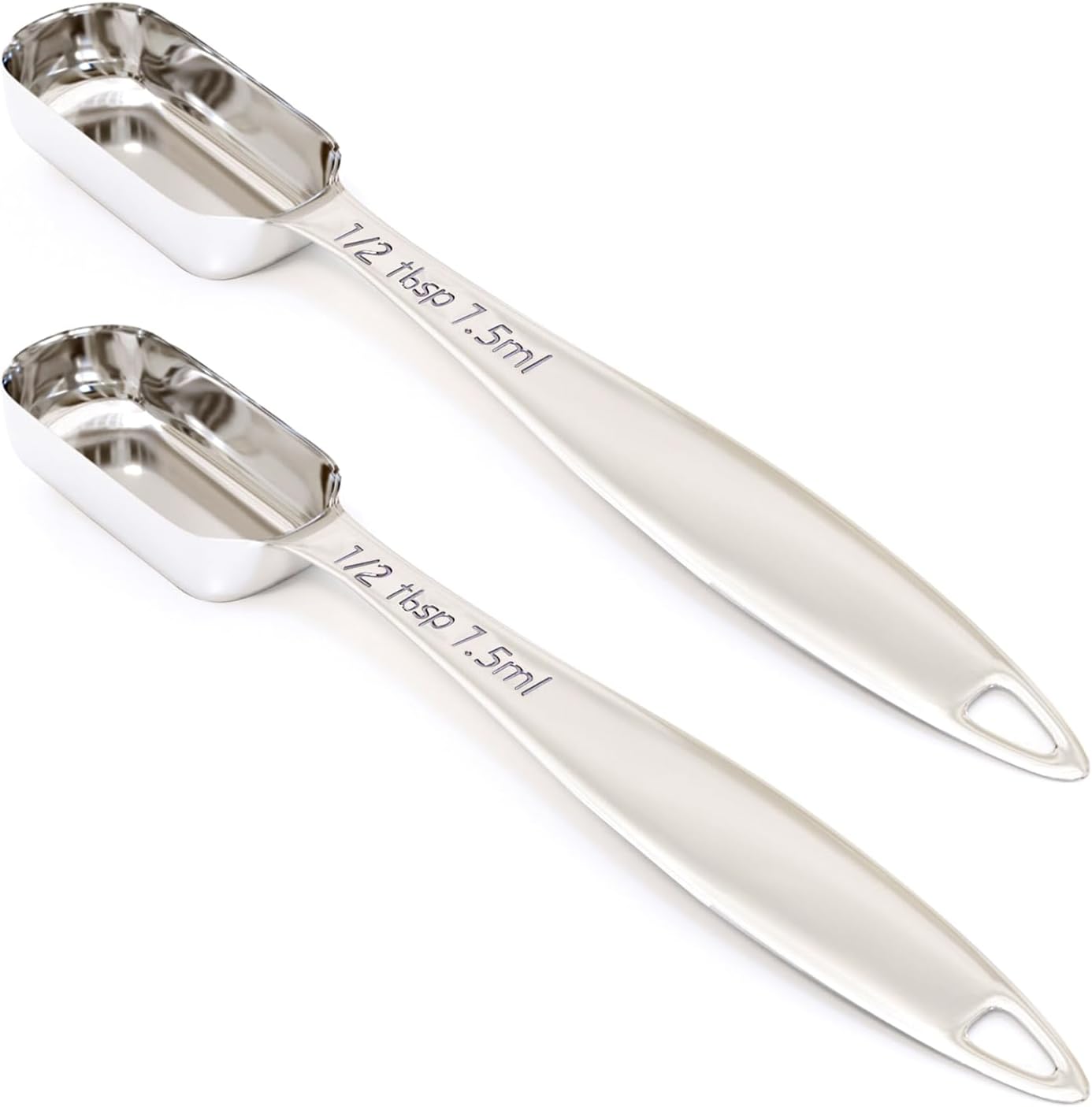 2PCS 1Teaspoon (1/3tbsp, 5ml) Single Measuring Spoon, Individual Stainless Steel Long Handle Measure Tablespoon Only
