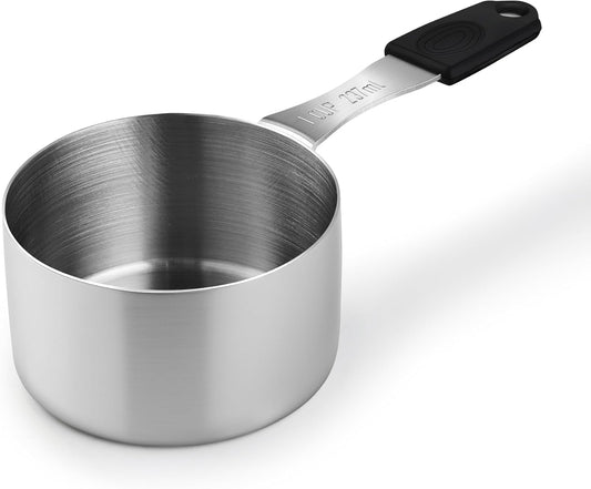 Measuring Cups, Magnetic Measuring Cups Stainless Steel Long Handle Scoop - 1 Cup Measure for Dry & Wet Ingredients, Dishwasher Safe