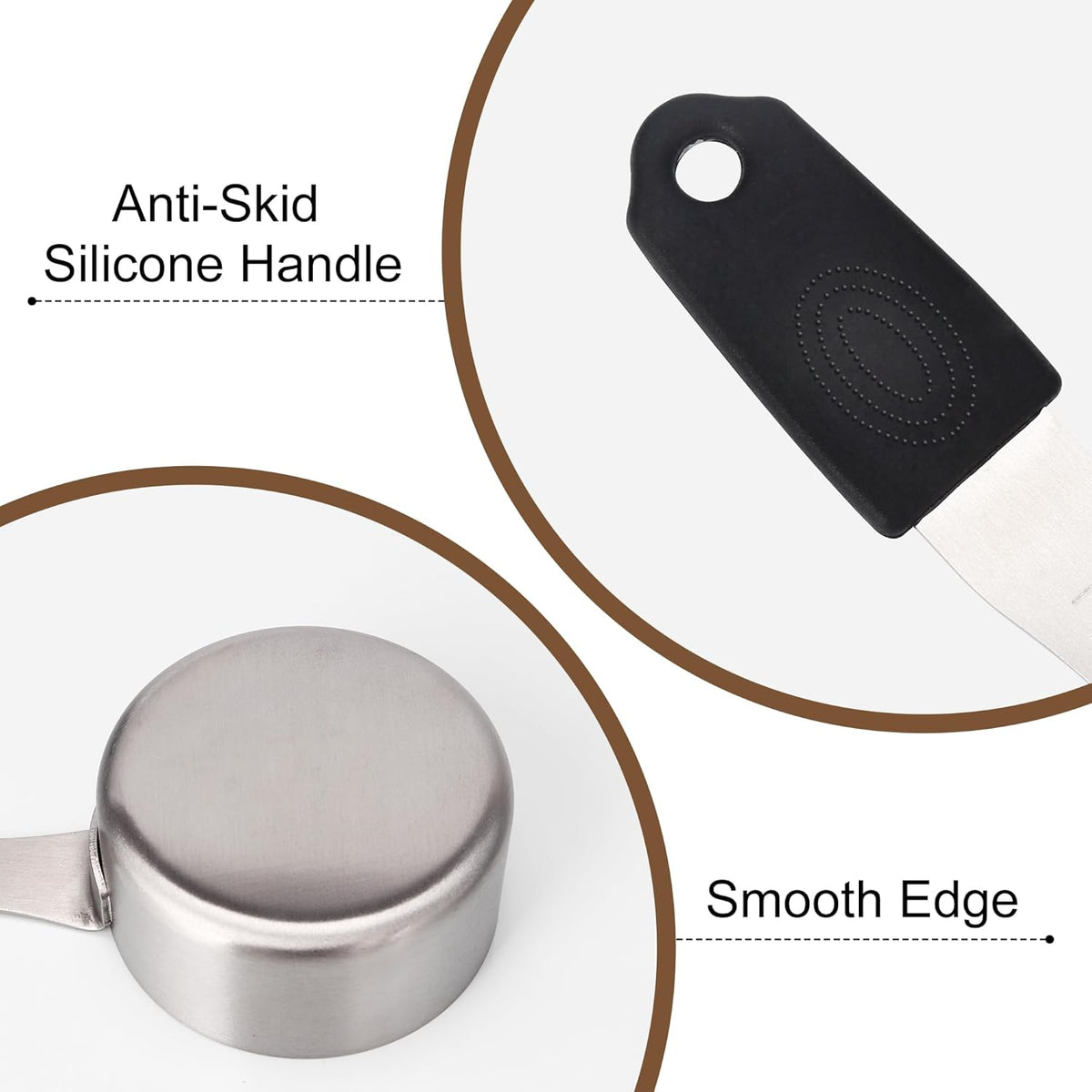 Measuring Cups, Magnetic Measuring Cups Stainless Steel Long Handle Scoop - 1 Cup Measure for Dry & Wet Ingredients, Dishwasher Safe