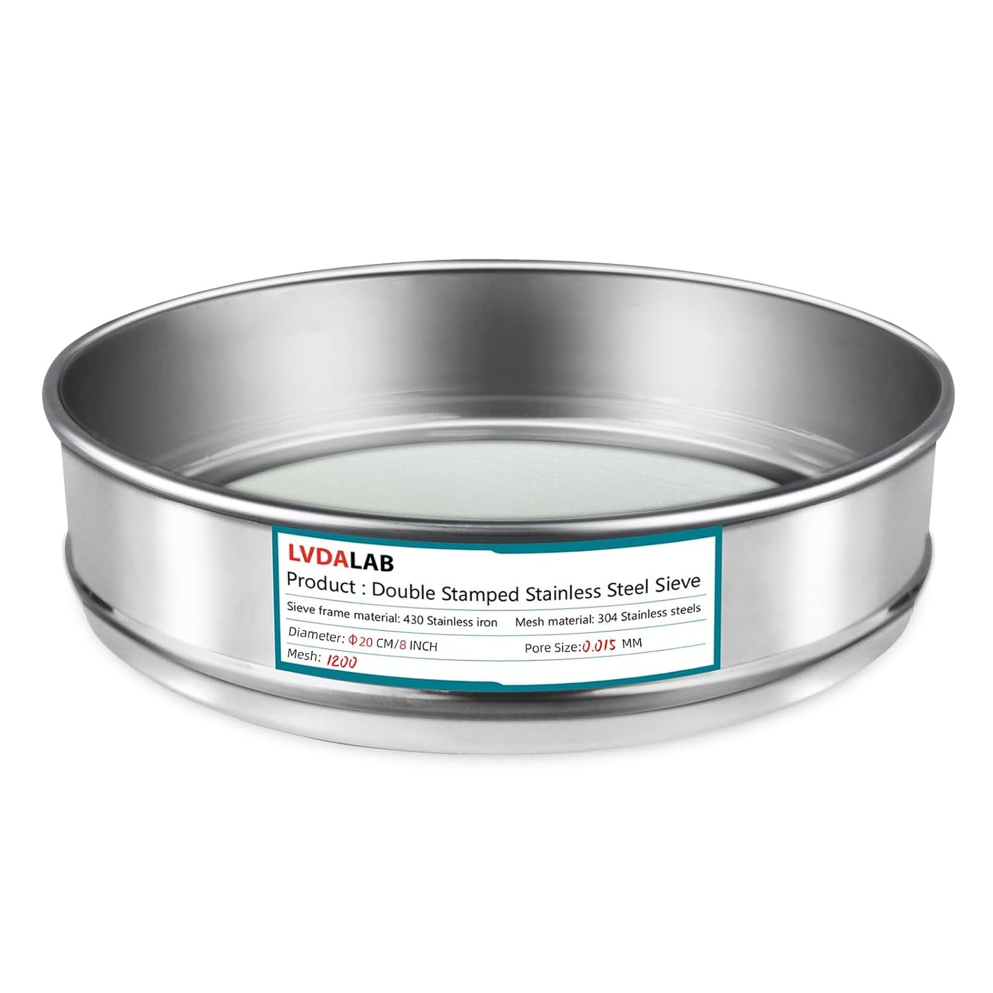 304 Stainless Steel Mesh Lab Sieve, 10 Mesh (2mm) Aperture Test Sieve, 7.9Inch(20cm) Diameter Economy Standard Analysis Sample Test Sieves for Industrial Laboratory Homes - Colors B