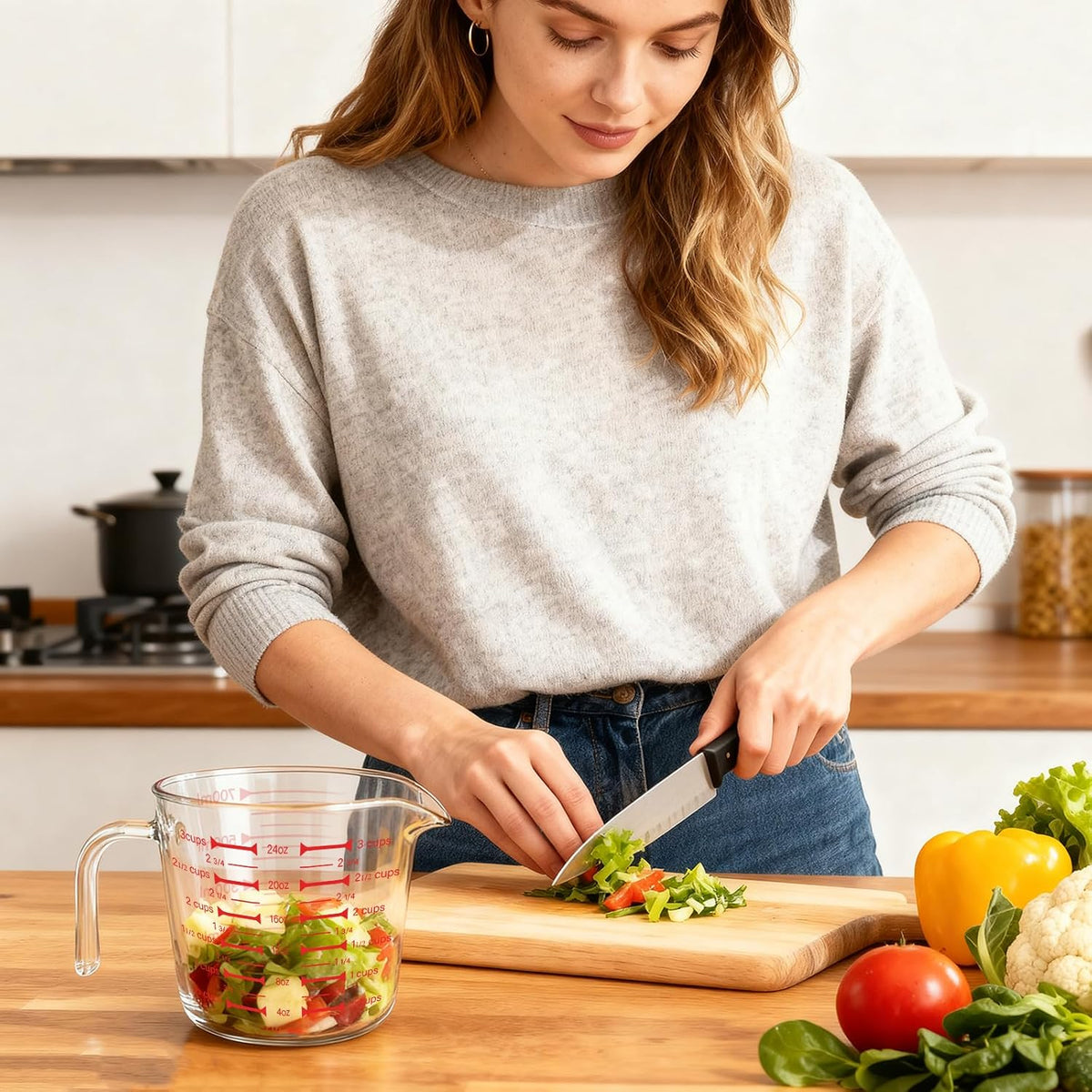 Glass Measuring Cup 250ml 1Cup High Borosilicate [Insulated Handle | V-Shaped Spout]For Prepping Baking and Cooking Preheated Oven Dishwasher Freezer and Microwave Safe