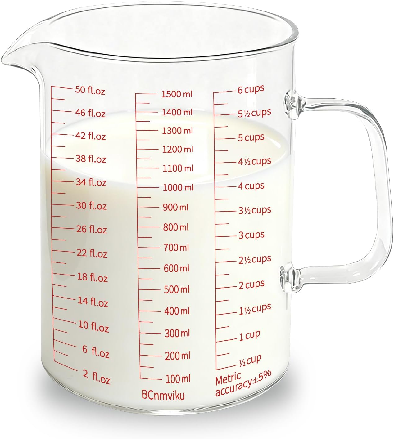 Glass Measuring Cup 250ml 1Cup High Borosilicate [Insulated Handle | V-Shaped Spout]For Prepping Baking and Cooking Preheated Oven Dishwasher Freezer and Microwave Safe