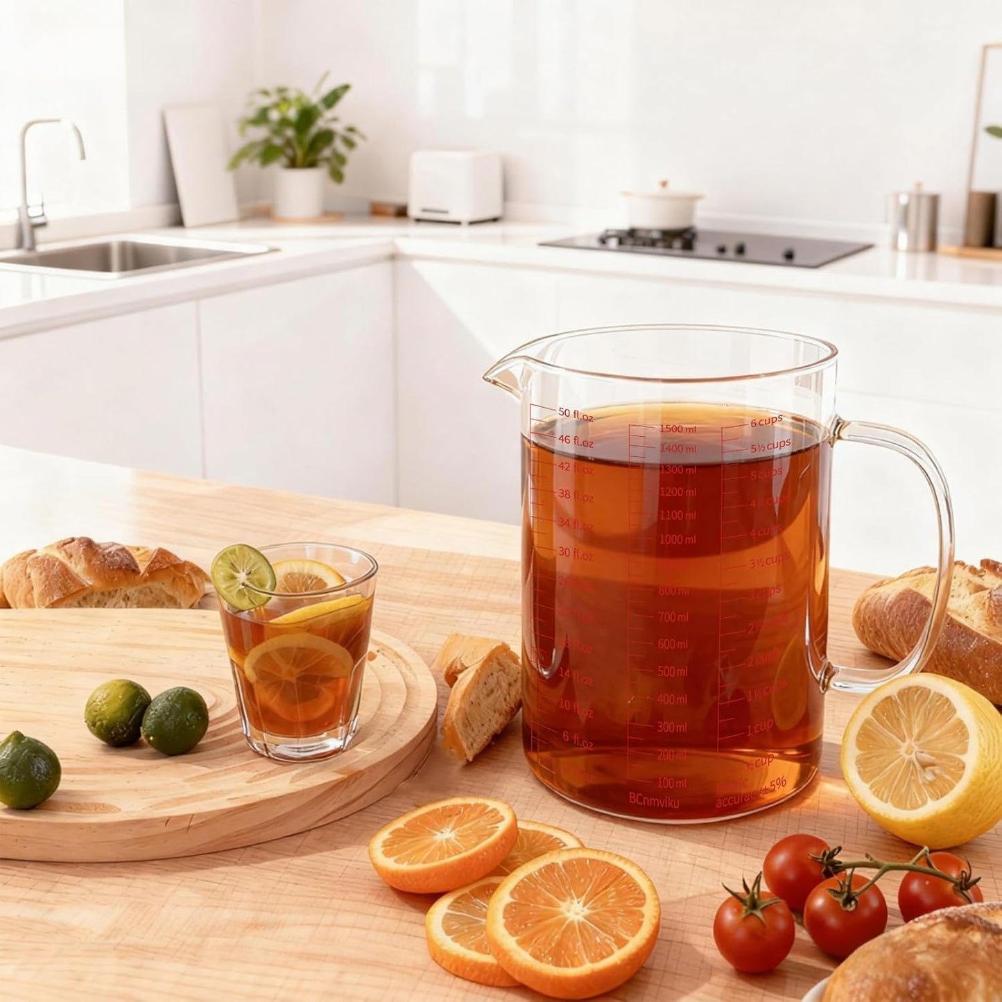 Glass Measuring Cup 250ml 1Cup High Borosilicate [Insulated Handle | V-Shaped Spout]For Prepping Baking and Cooking Preheated Oven Dishwasher Freezer and Microwave Safe