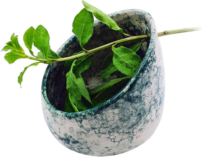 Pottery Herb Stripper Bowl Multi Size Holes Ceramic Stripping Tool Decorative Leaf Cilantro Parsley Basil Veggies Durable Kitchen Gadget