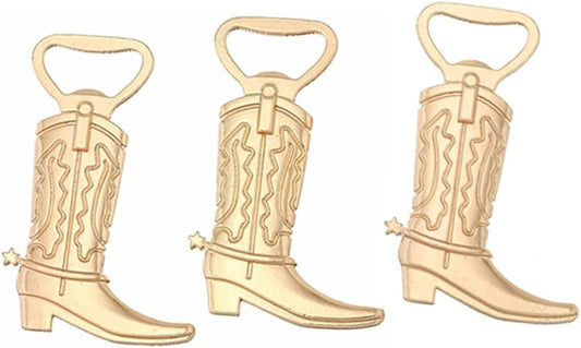 Cowboy Boot Bottle Opener for Wedding Party Favor (12pcs,Gold Tone)