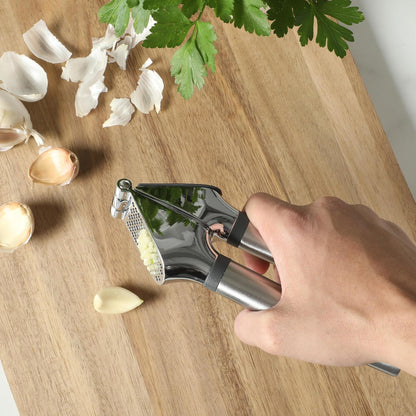 Chadswyck 7.7” Garlic Press, Stainless Steel Garlic Mincer & Crusher, Easy Squeeze, Dishwasher Safe