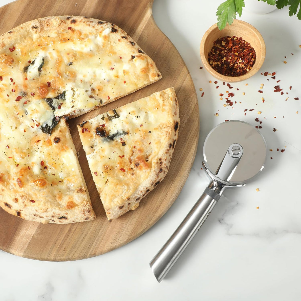 Chadswyck 7.7” Garlic Press, Stainless Steel Garlic Mincer & Crusher, Easy Squeeze, Dishwasher Safe
