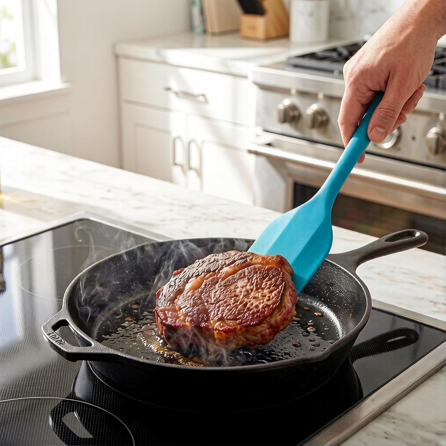 5 Pieces Silicone Spatula Set BPA Free | Rubber Spatula Heat Resistant Essential for Cooking Baking Non Stick Dishwasher Safe Kitchen Tools Multicolor