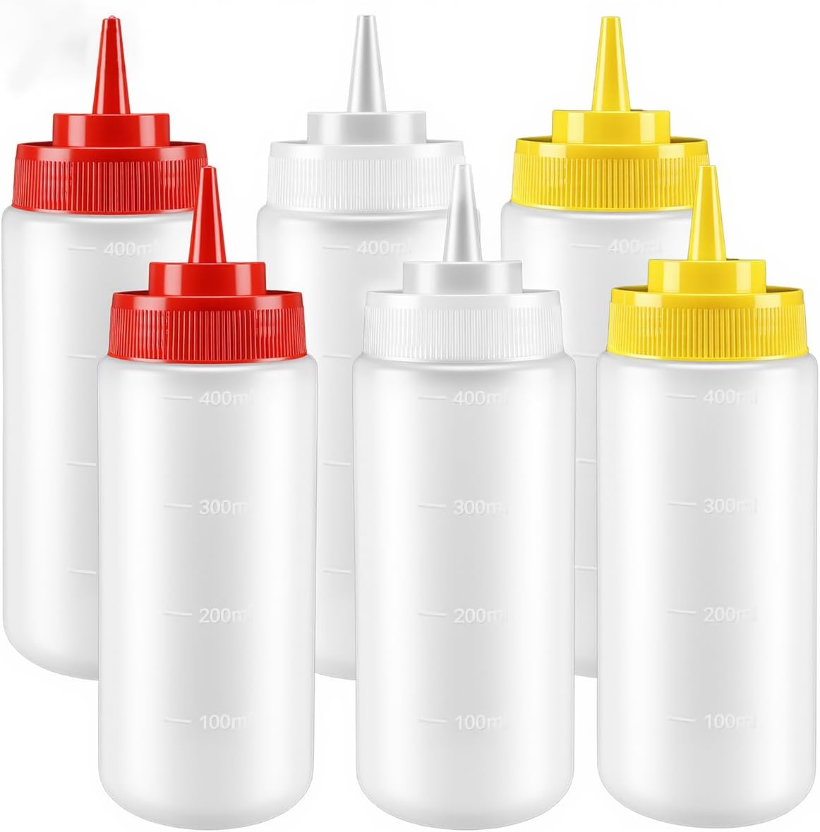 Multicolor Food-Grade Squeeze Bottles Set-Condiment Dispensers for Kitchen, BBQ, Sauces, Dressings, & Meal Prep (32oz)