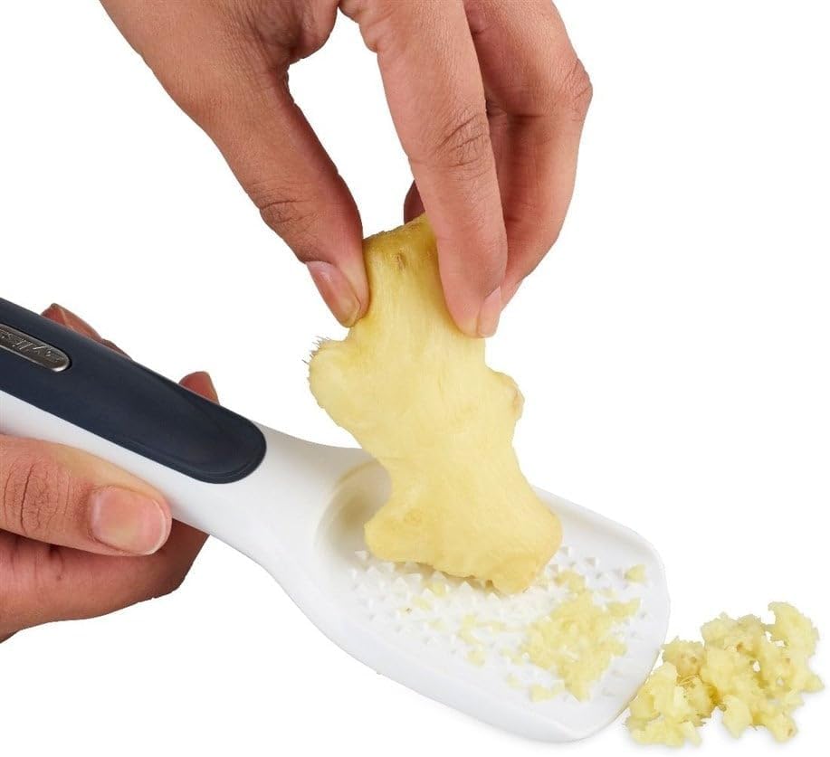 All Cheese Acid Etched Rotary Grater with Fine and Coarse Drums, 1-Pack, White