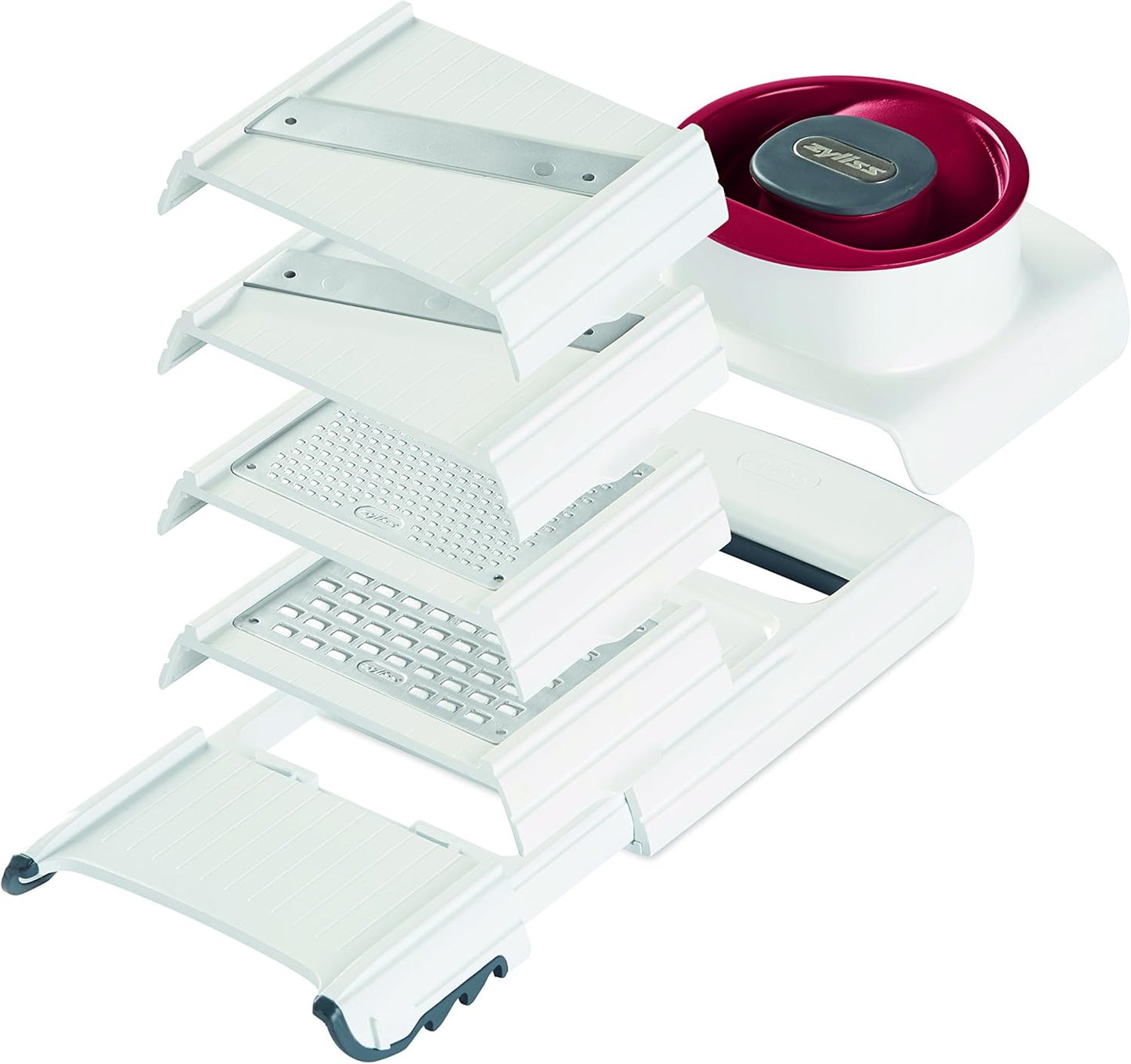 All Cheese Acid Etched Rotary Grater with Fine and Coarse Drums, 1-Pack, White