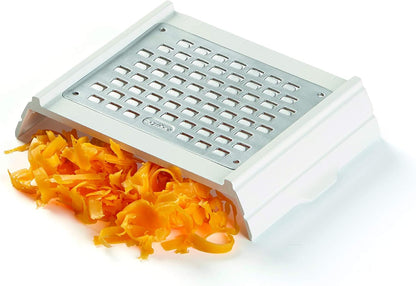 All Cheese Acid Etched Rotary Grater with Fine and Coarse Drums, 1-Pack, White