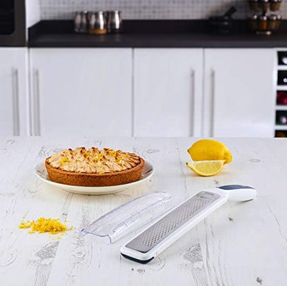 All Cheese Acid Etched Rotary Grater with Fine and Coarse Drums, 1-Pack, White