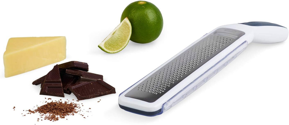 All Cheese Acid Etched Rotary Grater with Fine and Coarse Drums, 1-Pack, White