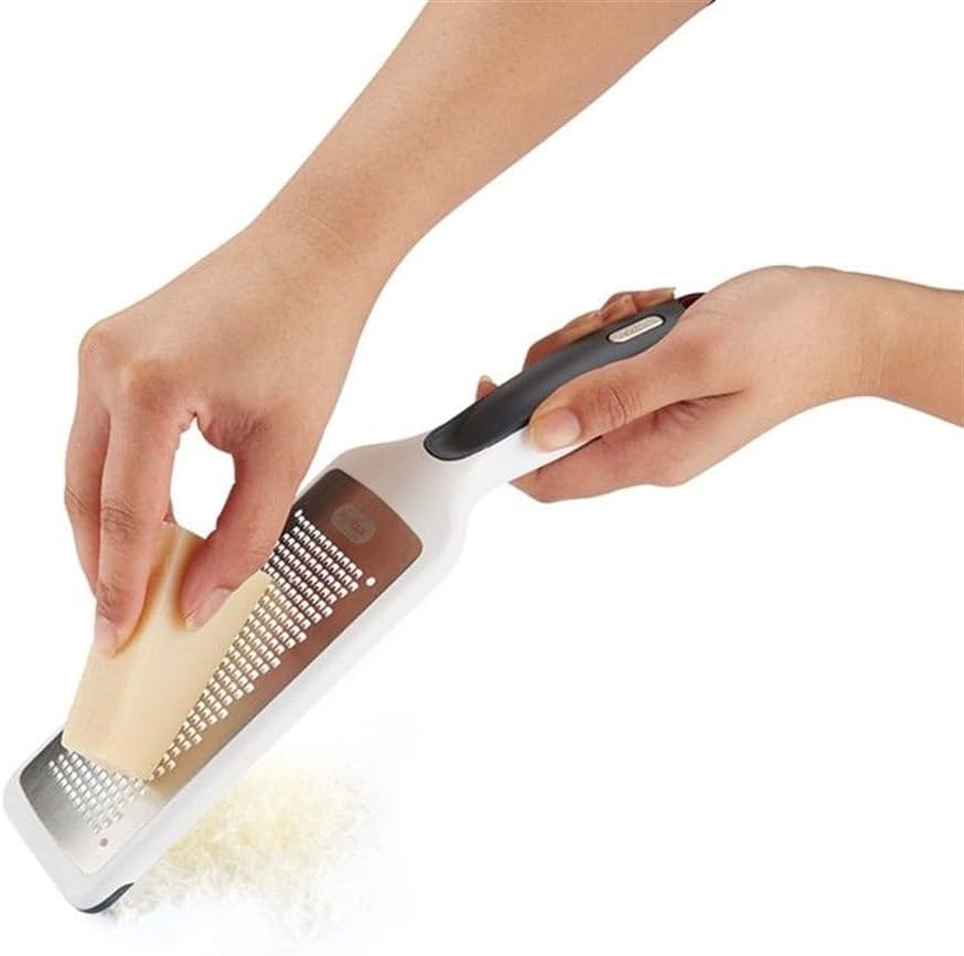 All Cheese Acid Etched Rotary Grater with Fine and Coarse Drums, 1-Pack, White