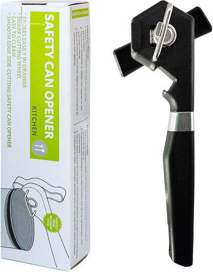 Safe Can opener Manual hand held, Side Cut tin Smooth Edge can opener for Seniors