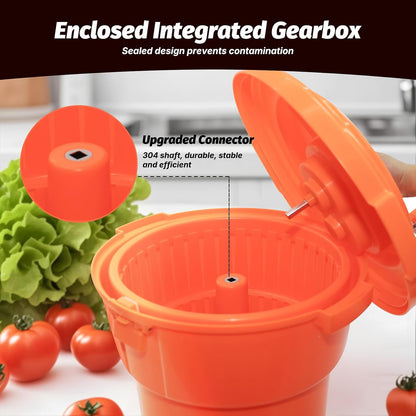 5 Gal/20 Qt Large Commercial Salad Spinner Jumbo Manual Lettuce Dryer-Dries up to 7 Heads of Lettuces