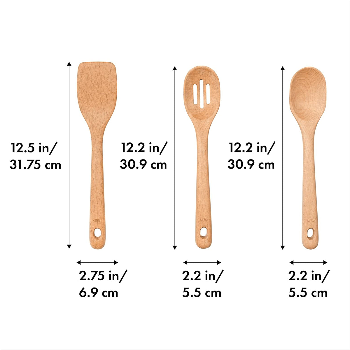 Good Grips Wooden Utensil Set for Cooking, 3-Piece