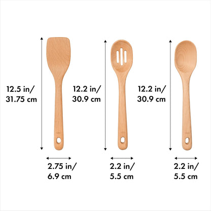 Good Grips Wooden Utensil Set for Cooking, 3-Piece