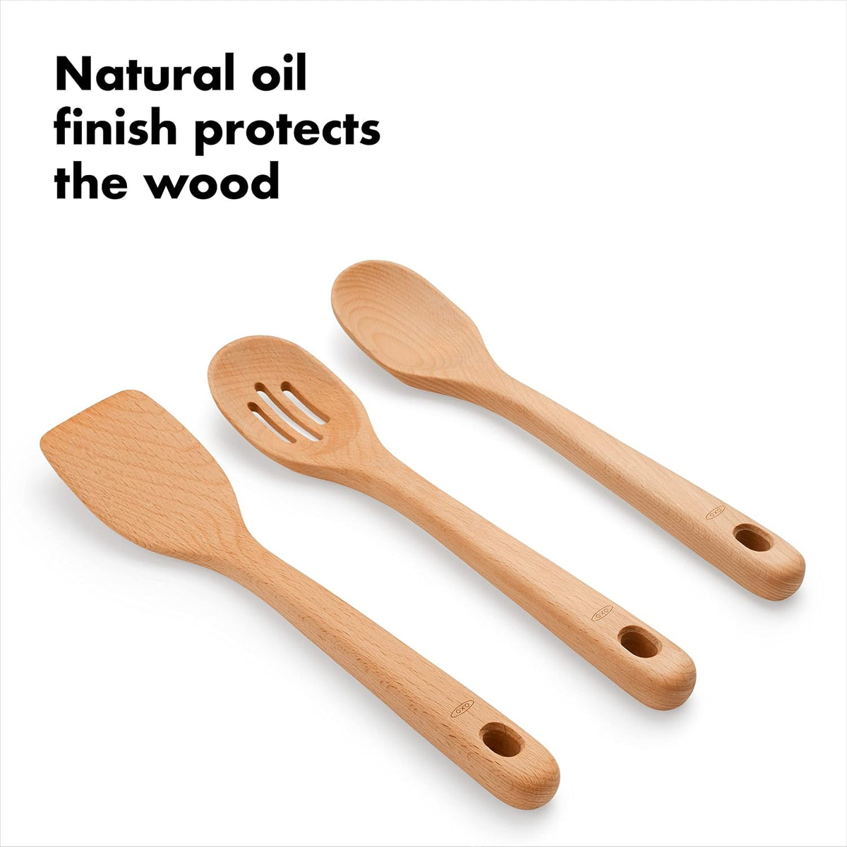 Good Grips Wooden Utensil Set for Cooking, 3-Piece