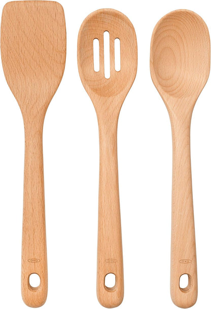 Good Grips Wooden Utensil Set for Cooking, 3-Piece