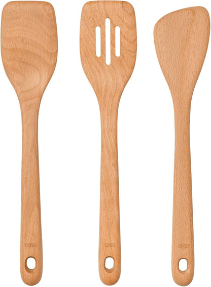 Good Grips Wooden Utensil Set for Cooking, 3-Piece