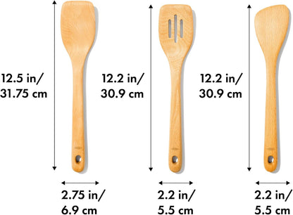 Good Grips Wooden Utensil Set for Cooking, 3-Piece