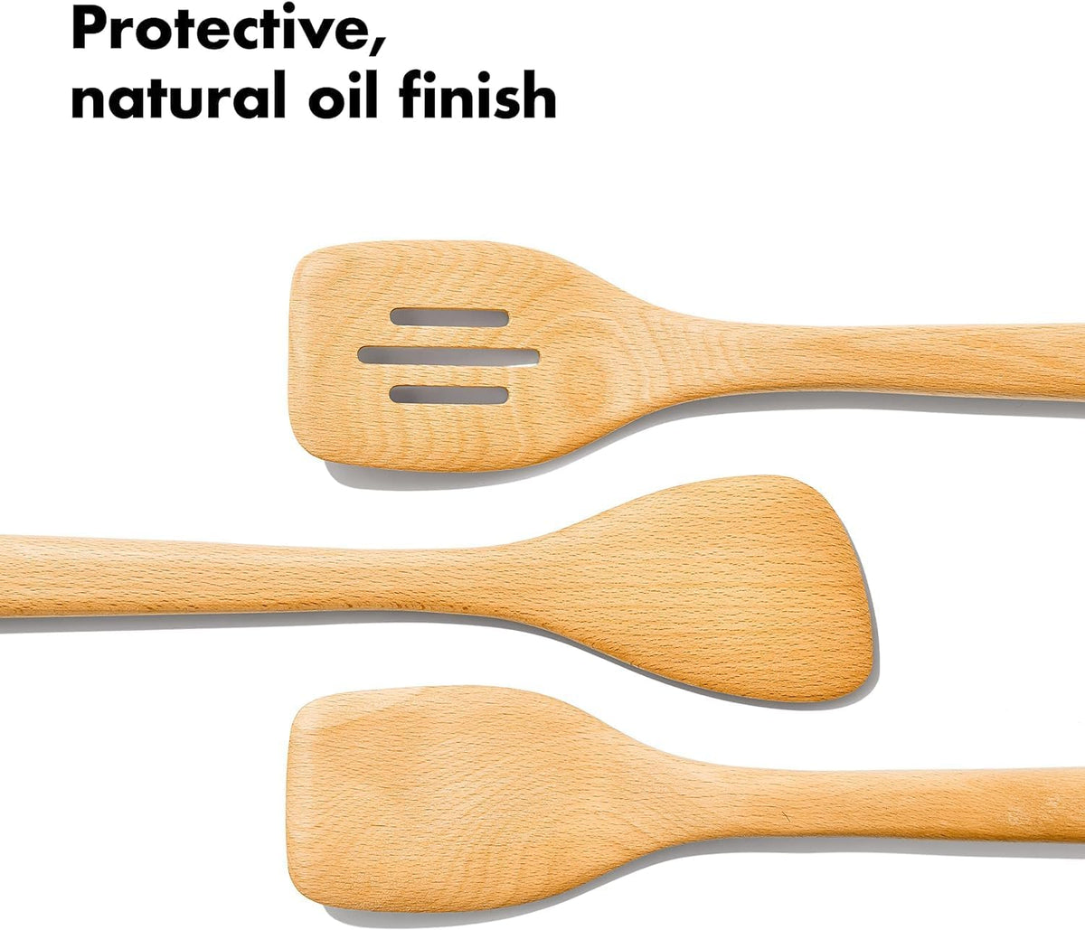 Good Grips Wooden Utensil Set for Cooking, 3-Piece