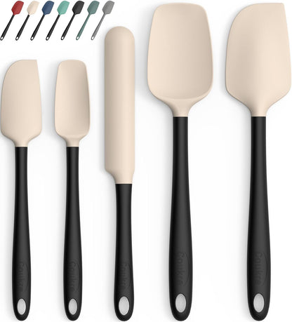 Silicone Spatula Set of 5,High Temperature Resistant, Food Grade Silicone, Dishwasher Safe, for Baking, Cooking (Aqua Green)