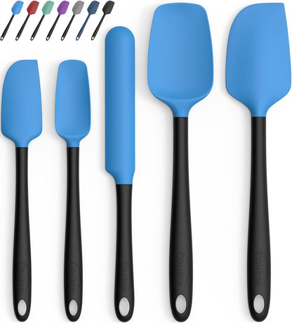 Silicone Spatula Set of 5,High Temperature Resistant, Food Grade Silicone, Dishwasher Safe, for Baking, Cooking (Aqua Green)