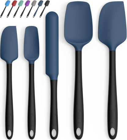 Silicone Spatula Set of 5,High Temperature Resistant, Food Grade Silicone, Dishwasher Safe, for Baking, Cooking (Aqua Green)