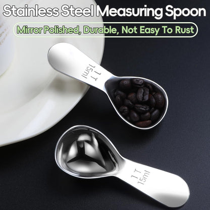 Coffee Scoop 2 Tablespoon Measuring Spoons for Ground Coffee30ML18/8(2Pcs).